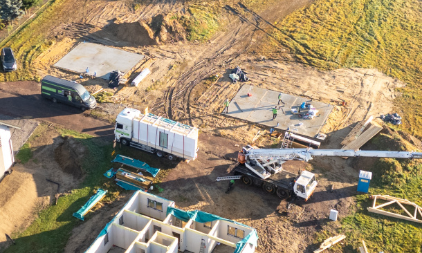 Montaż 3 domów w Radlinie