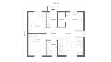 Projekt ERDOL 2 PLUS - Rzut parteru