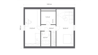 Projekt ERDOL 2 PLUS - Rzut poddasza