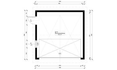 Garaż ERDOL G2 - Wersja lewa - Rzut